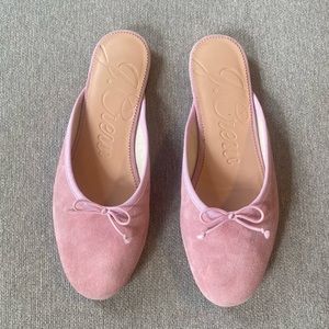 J.Crew Pink Suede Ballet Flat Mules, Size 8. In great condition!